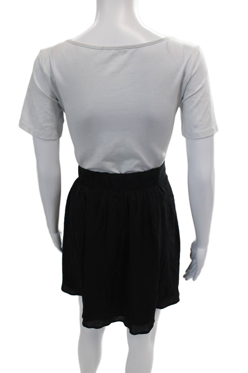 RED Valentino Womens Waist Tied Zippered Lined A-Line Mini Skirt Black Size M thumbnail 3