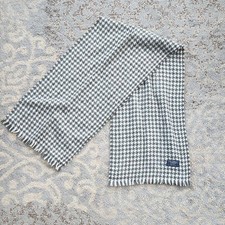 Vintage Cashmore Houndstooth Scarf Black White
