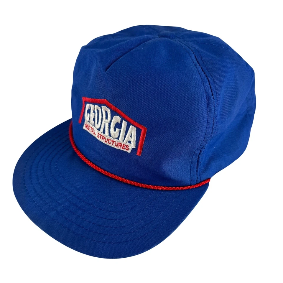 Vintage Georgia Metal Structures Hat Blue Red Snapback Made in USA - Image 2 of 4