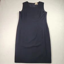 VTG Holt Renfrew Classics Black Wool Sheath Dress Sleeveless Size 14 Classic