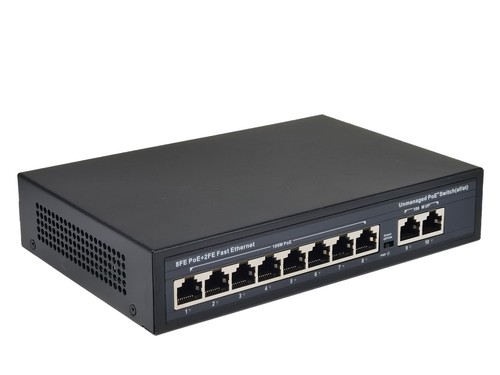 10/100/Mbps 8+2Port Hundred Gigabit Ethernet POE Switch For Small Area Networks - Afbeelding 4 van 6
