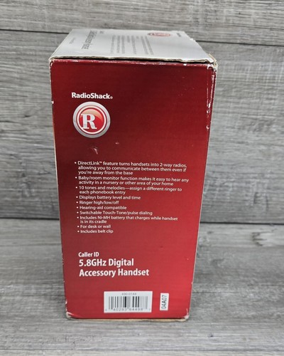 Radio Shack Caller ID 5.8GHz Digital Accessory Handset Phone~ New - Zdjęcie 3 z 5