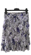 MRL by Moreland Damen Faltenrock Blumenmuster Gr. 38 Lila Weiß Rüschen
