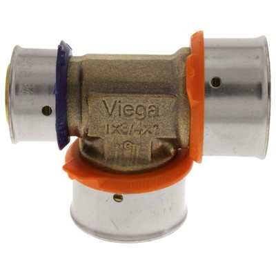 VIEGA 94053 Viega 94053 PureFlow PEX Press Tee 1 x 3/4 x 1