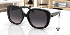 COACH HC8292 50028G Square Black Dark Grey Gradient 56 mm Women's Sunglasses