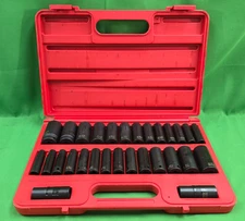 Sunex 5153DD 29 Pc 1/2" 6 Pt SAE and Metric Deep Impact Socket Set TESTED (E15)