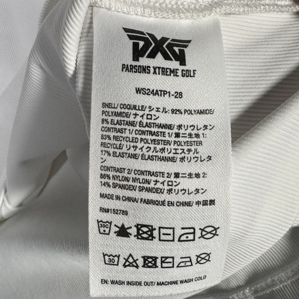 PXG Parsons Xtreme Golf Shirt Womens XL White Black Performance Stretch Polo - Image 4 of 4