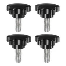 4pcs Star Clamping Knobs M10 x 25mm Metric Thread 39mm 5-Star Head Thumb Screws