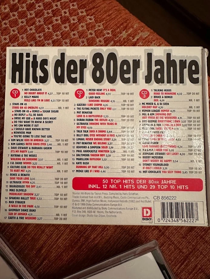 3 CD Box Hits der 80er Jahre 80s 50 Top Hits Sampler Compilation - Bild 2 von 4