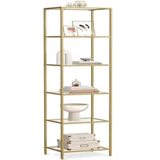 Bookcase, 6-Tier Bookshelf, Slim Shelving Unit for Bedroom, Bathroom, Home Of...