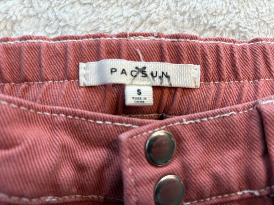 Pantalones Pacsun LA Niñas Talla 5 Rosa Elastizados Bolsillos Carga 26x26 Foto 3 de 4