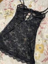 Sottoveste mini abito in pizzo nero