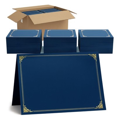 160 Pcs Certificate Holders Bulk, Navy Blue Diploma Covers Gold Foil Border, ...