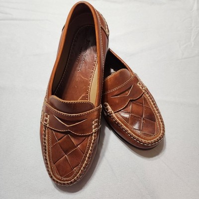 Johnston & Murphy Brown Woven Leather Penny Loafers - Deep Brown Men main image 4