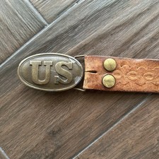 Civil War Reenactment Federal Belt w/Medium US Oval Belt Plate Vintage Rare USA