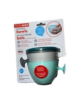 Skip Hop Baby Bowls, Easy-Grab, 2 Pack, Grey/Soft Teal - NEW