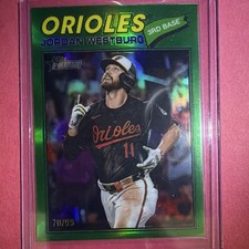 Topps Jordan Westburg Chrome Green Border /99 Orioles #438 2025 Heritage