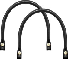 2 Pcs 0.6 Wide 15.7 Length Leather Purse Handles Replacement Black