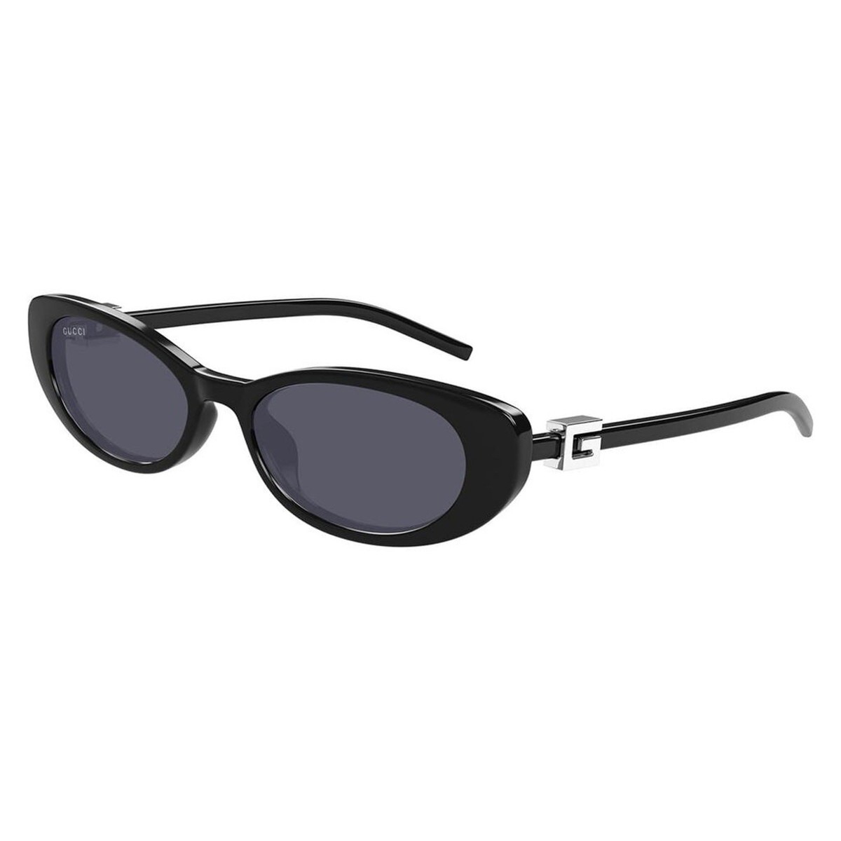 GUCCI GG1680S 001 Black Silver Grey Lens Oval Cateye Unisex 