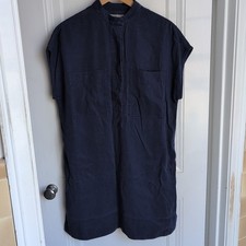 Everlane Blue Navy Short Sleeve Knee Length Dress Medium Boxy Oversized