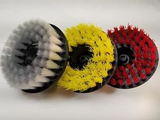 3 x Carpet Brush w/ Drill Attachment, Floor Cleaning, Stain Removal, Upholstery