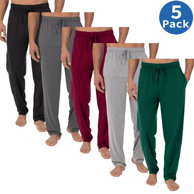 #ad #ad 5 Pack Men#x27; Lounge Pants Sleep Gym Active Pajama Sweatpants Soft Jogger Slim $41.39