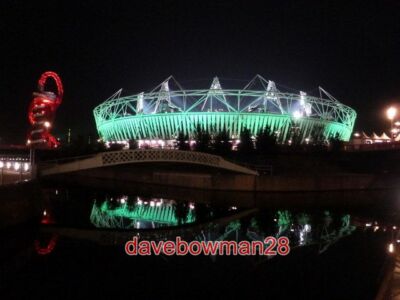 PHOTO  STRATFORD: THE OLYMPIC STADIUM BY NIGHT AFTER DARK THE STADIUM WAS FLOODL