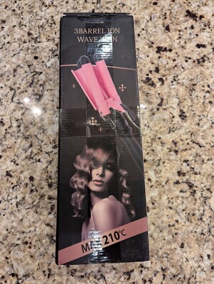 Triple Ceramic Curling Iron Waver Heats Up Quickly Pink 32mm (1.25'') OB