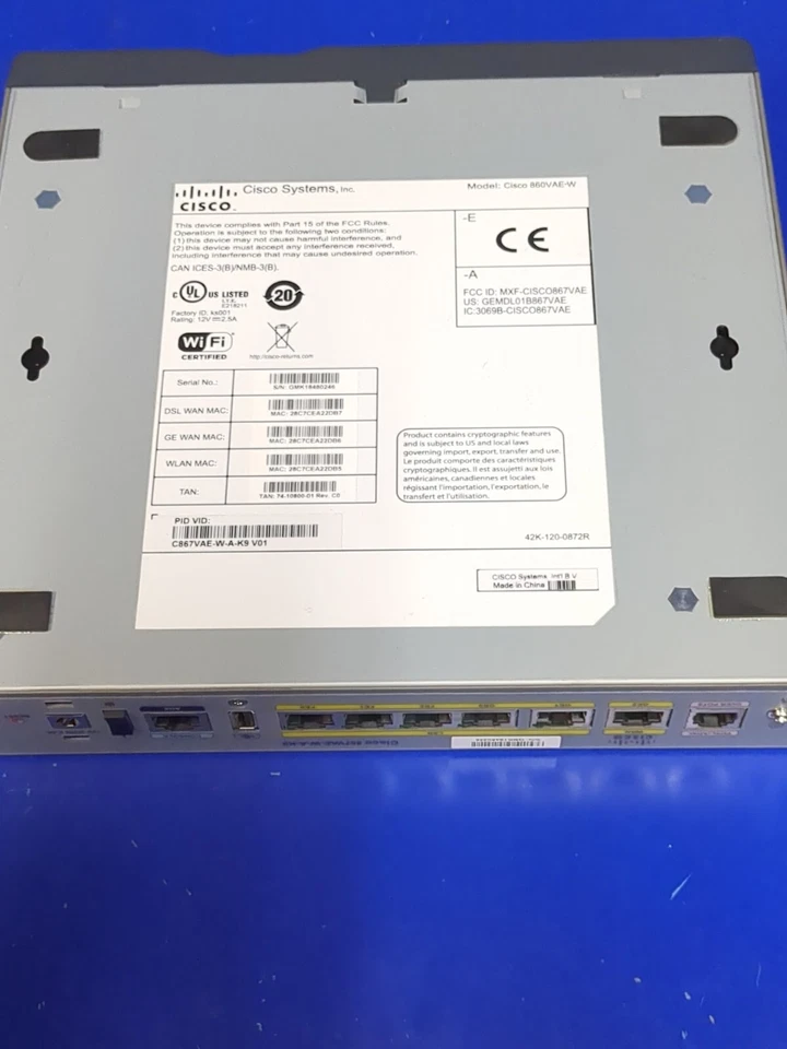 Cisco C867VAE-W-A-K9 Router - Black - Image 3 of 3