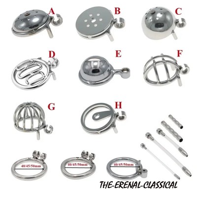 Stainless Steel Chastity Cage Device Tube Ring Anti Cheating Dormant Lock Design