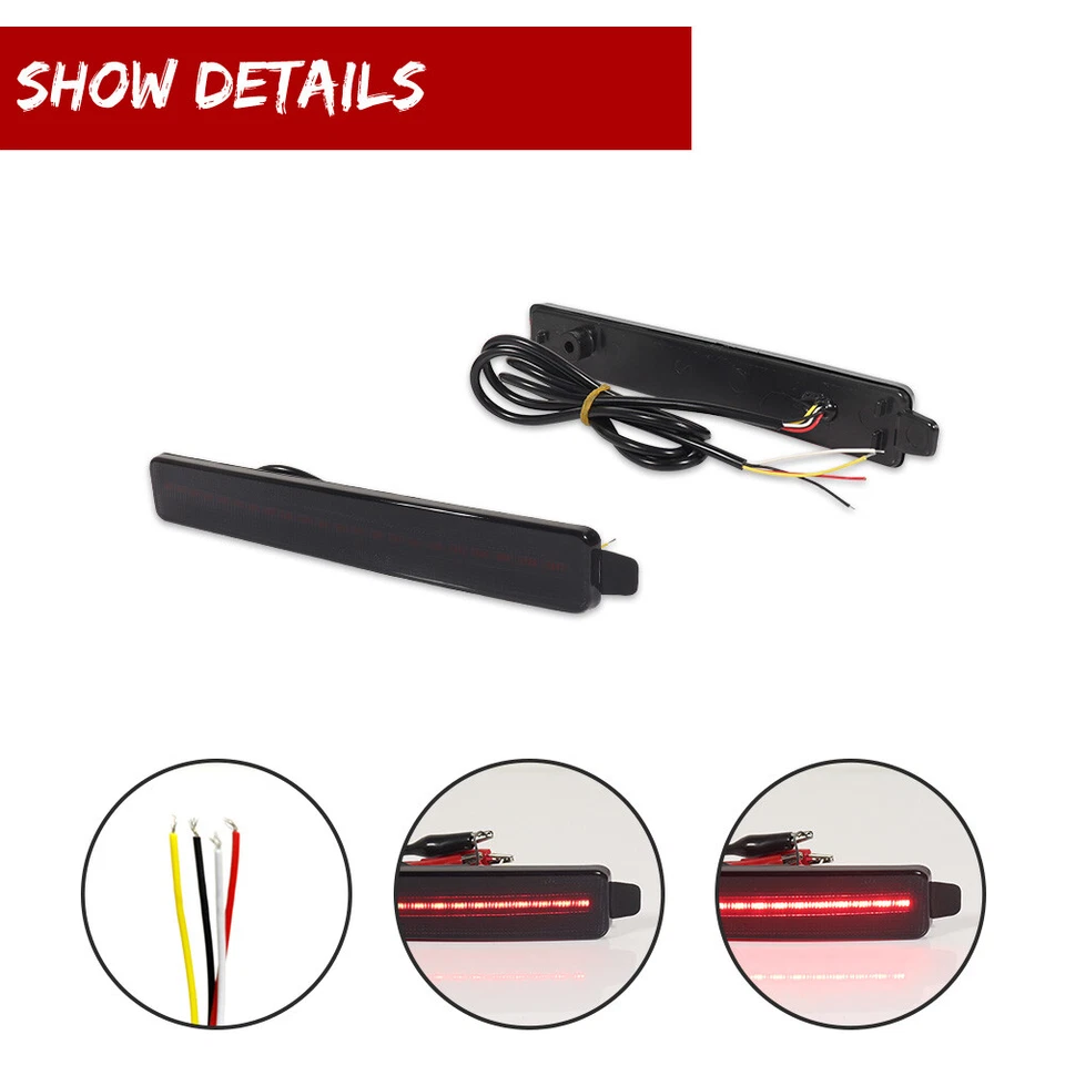 2x Luces LED de señal trasera reflectora de parachoques trasero para 07-12 GMC Acadia y 10-16 SRX Foto 4 de 4