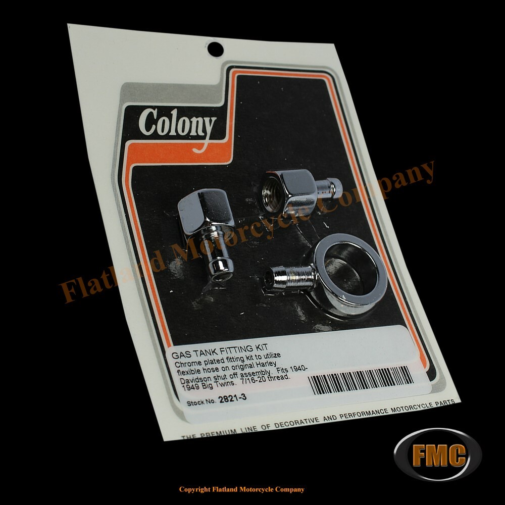 Colony 2821-3, Gas Tank Fitting Kit for Flex Hose, 1940-1949 Big