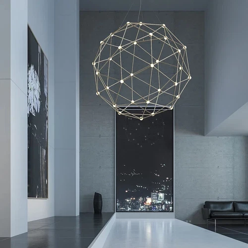 Sonneman Constellation Hedron LED Pendant, Acrylic Lens- Satin Nickel 72" Cable - Picture 1 of 3