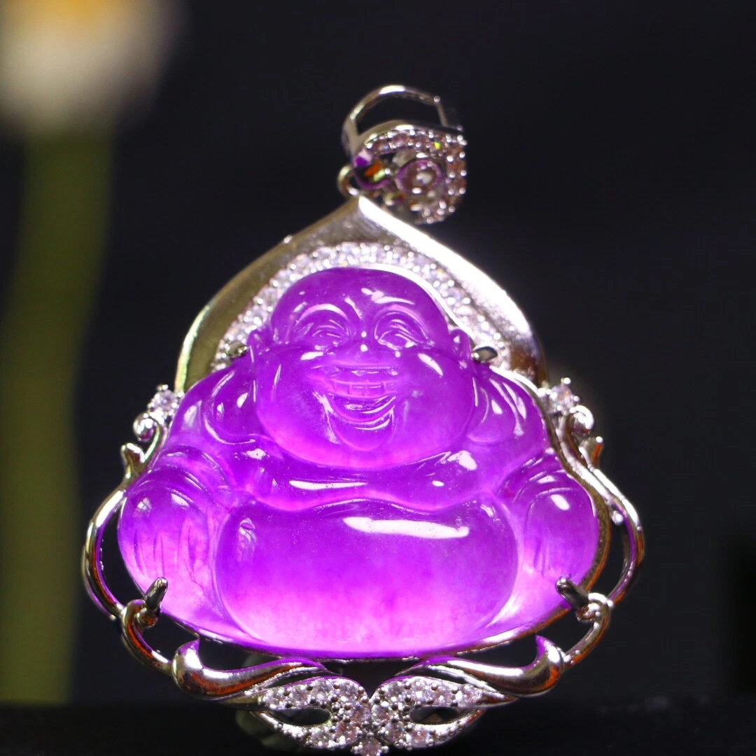Purple jade buddha clearance pendant