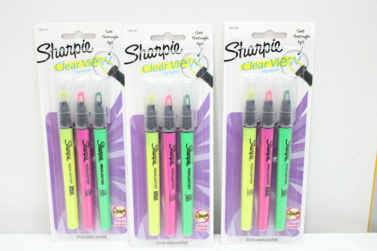 Sharpie® Clear View Highlighters Assorted Colors (3) Packs Of 3 Sharpies