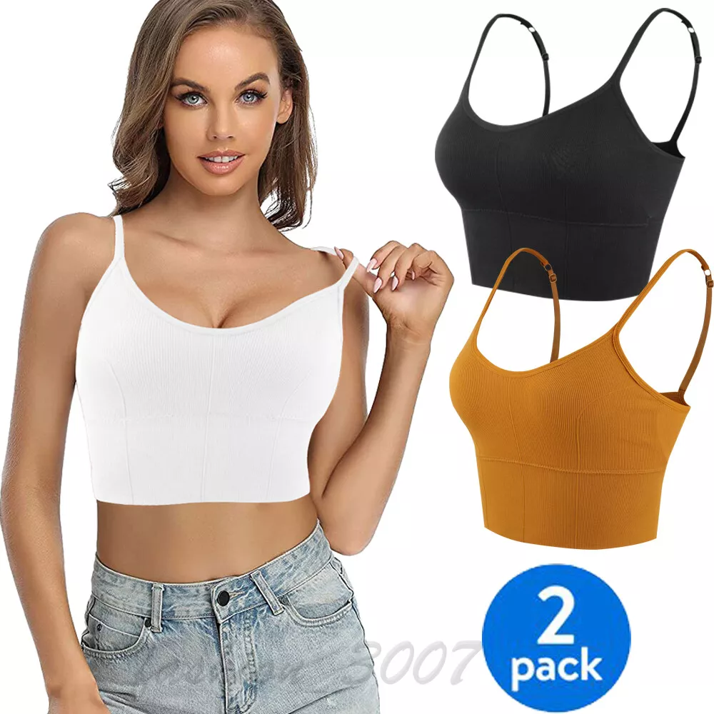 White Spaghetti Straps Yoga Gym Sports Crop Camisole  Cropped camisole,  White spaghetti strap, Spaghetti strap