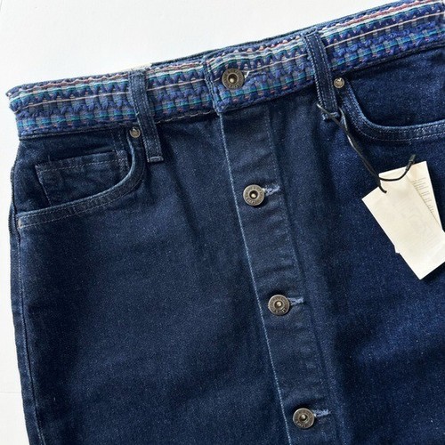 Levi’s Anthropologie Skirt Womens 26 Made & Crafted Denim Button Mini Skirt New - Picture 3 of 8