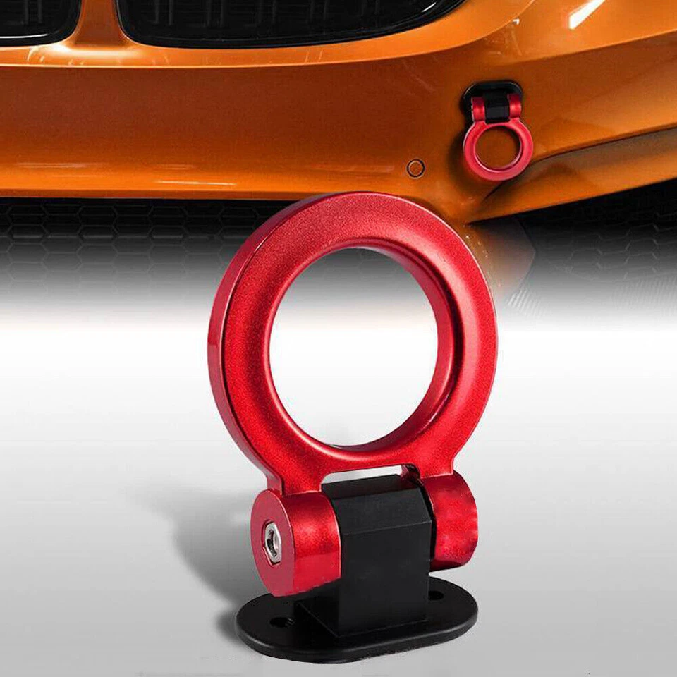 Gancho de remolque rojo universal barra delantera automática gancho de tracción modificado accesorios para automóvil Foto 4 de 4