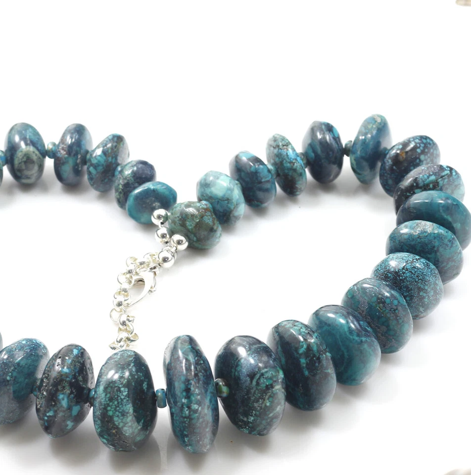 Огромный натуральный синий бирюзовый самородок узел тяжелый нагрудник ожерелье 20-22» Бесплатная доставка - Изображение 4 из 4