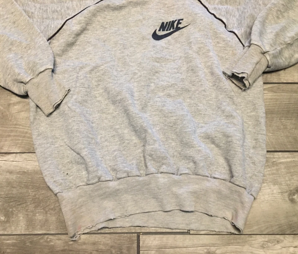 Sudadera pulóver Nike azul a cuadros Swoosh para hombre talla mediana vintage Foto 3 de 4