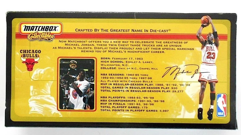 Matchbox Collectibles Chicago Bulls Michael Jordan Die Cast Chevy Tahoe Set NEW - Image 2 of 2