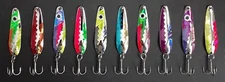 (10) 2 1/4" Smooth Nickel Trolling Flutter Spoons  Lake Erie Walleye Candy CFT