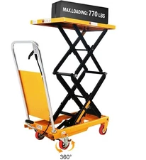 APOLLOLIFT 51.2" Lift Double Scissor Lift Table 770lbs Hydraulic Platform Cart