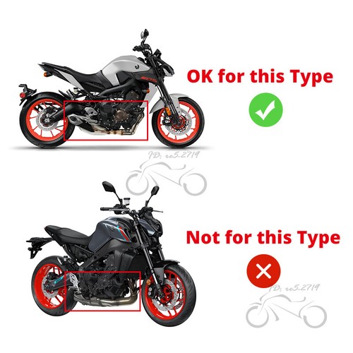 For Yamaha MT-09 Tracer 900 Full System Exhaust Tips Black Tail Front Link Pipe - Picture 2 of 10