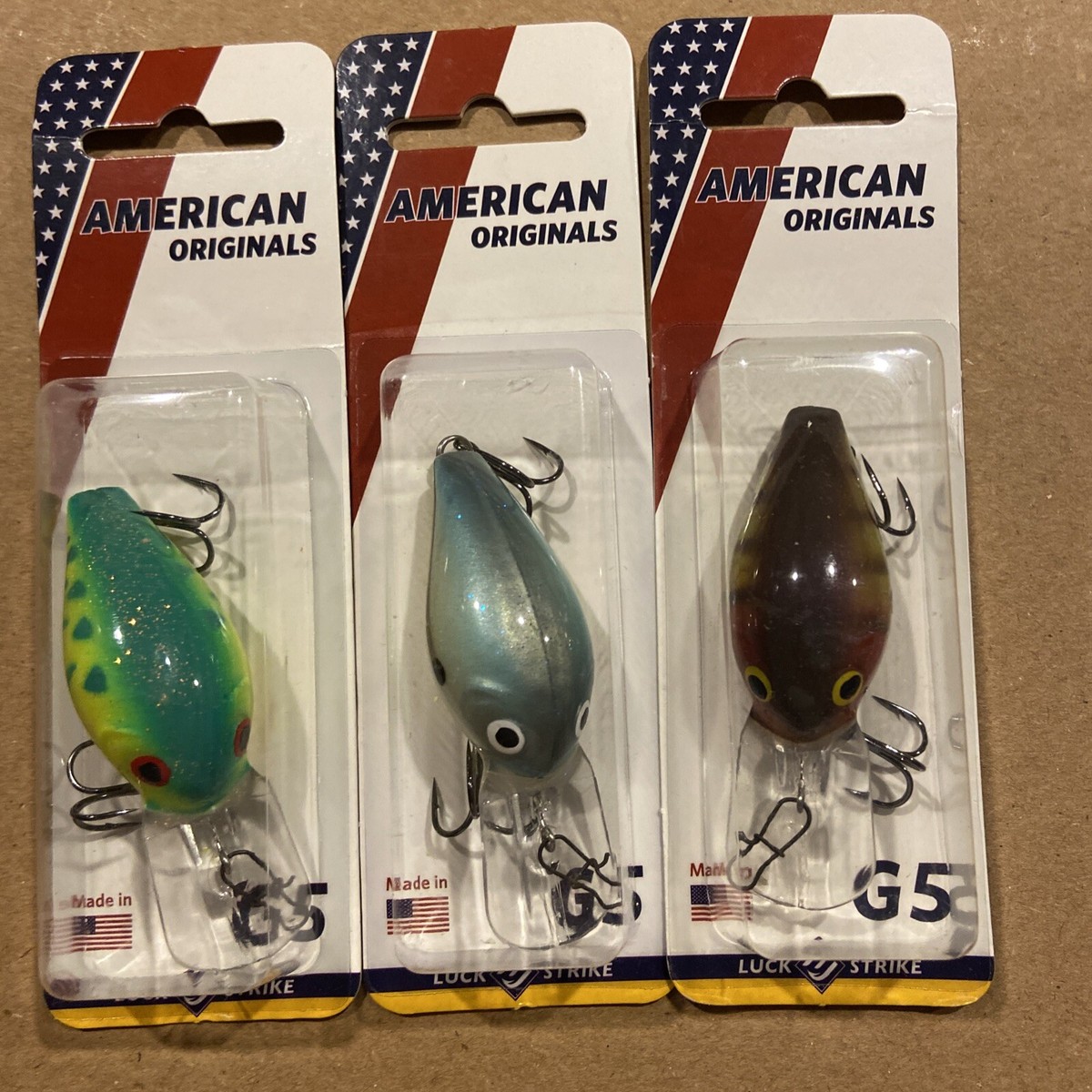 Lot of 3 Luck E Strike American Originals G5 3/8oz 5-8ft MADE IN THE USA | eBay Lot of 3 Luck E Strike American Originals G5 3/8oz 5-8ft MADE IN THE USA | eBay