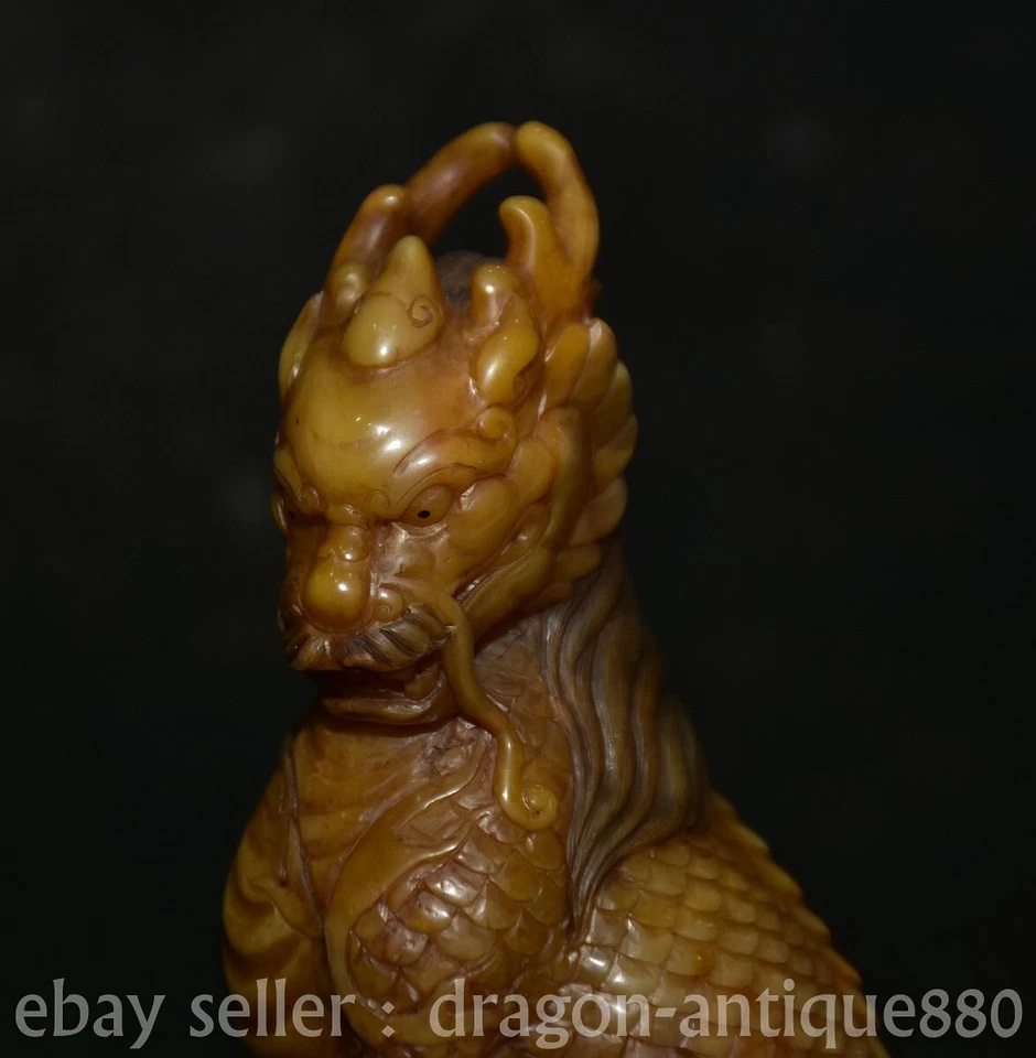 Estatua de bestia Kylin unicornio Qilin tallada en piedra natural Shoushan de China de 6,4" Foto 2 de 4