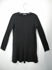 Zara Trafaluc Drop Waist Peplum Dress Bell Sleeves size M  black (JJ)