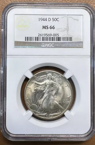 MS66 1944-D Walking Liberty Half Dollar NGC-Possible Upgrade? Old Holder *311