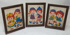   1   2   3   LOT OF 3 VINTAGE RAGGEDY ANN  ANDY ART Originals   SEE PICS  