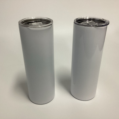 Sublimation Tumbler Thermobecher Edelstahl weiß glänzend/matt 1 Deckel
